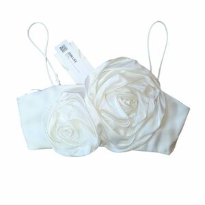 ZARA Floral Applique Crop Top Blogger Favorite Bride NWT